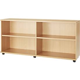 Schäfer Shop Select Boekenkast van hout, 2 legborden, B 1600 mm x D 421 x H 750 mm, ahorn