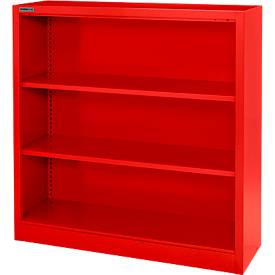 Schäfer Shop Select MS iCOLOUR boekenkast, plaatstaal, 3 OH, B 950 x D 400 x H 1215 mm, rood RAL 3020