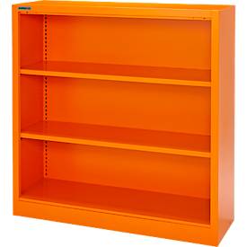 Schäfer Shop Select MS iCOLOUR boekenkast, plaatstaal, 3 OH, B 950 x D 400 x H 1215 mm, oranje RAL 2004