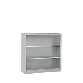 Schäfer Shop Select MS iCONOMY stalen boekenkast, 3 OH, B 1200 x D 400 x H 1215 mm, blank aluminium RAL 9006