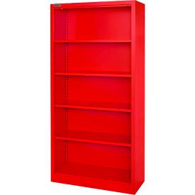 Schäfer Shop Select MS iCOLOUR boekenkast,  plaatstaal, 5 OH, B 950 x D 400 x 1935 mm, rood RAL 3020