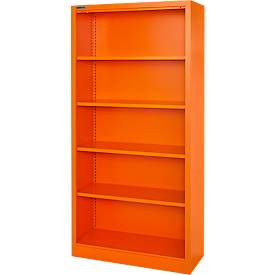 Schäfer Shop Select MS iCOLOUR boekenkast,  plaatstaal, 5 OH, B 950 x D 400 x 1935 mm, oranje RAL 2004
