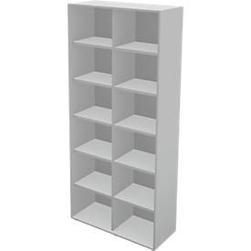 Schäfer Shop Genius Boekenkast TETRIS WALL, 6 HC, B 1000 x D 420 x H 2250 mm, lichtgrijs