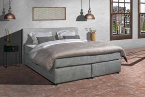 Adore Boxspring Parga - Pocketvering - Complete set Grijs 90 x 220 cm