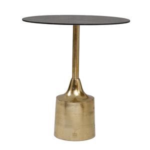 PTMD Collection Lavina Gold alu sidetable black glass top small