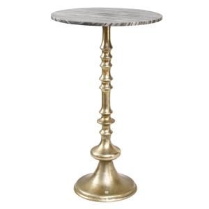 PTMD Collection Gemma Champagne alu sidetable marble top round