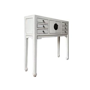 PTMD Collection Adeline White elmwood sidetable 2 doors 6 drawers