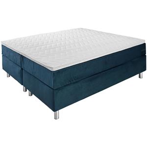 ERWIN M. Boxspringbed Comfort Velours, zonder hoofdbord; 200x200x60 cm (BxLxH); donkerblauw; hard