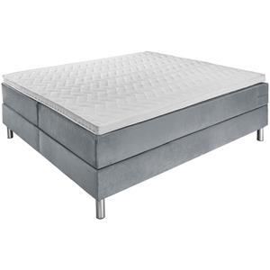 ERWIN M. Boxspringbed Comfort Velours, zonder hoofdbord; 180x200x60 cm (BxLxH); lichtgrijs; hard