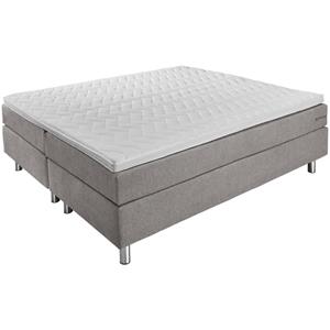 ERWIN M. Boxspringbed Comfort Meubelstof, zonder hoofdbord; 200x200x60 cm (BxLxH); taupe; hard