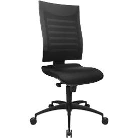 Schäfer Shop Pure Bureaustoel SSI PROLINE S1, synchroonmechanisme, zonder armleuningen, rugleuning met 3D-gaas, ergonomisch gevormde wervelsteun, zwart/zwart
