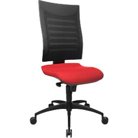 Schäfer Shop Pure Bureaustoel SSI PROLINE S1, synchroonmechanisme, zonder armleuningen, rugleuning met 3D-gaas, ergonomisch gevormde wervelsteun, rood/zwart