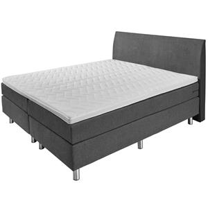 ERWIN M. Boxspringbed Basic Meubelstof, glad hoofdbord; 200x200x63 cm (BxLxH); antraciet; hard