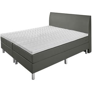 ERWIN M. Hotelbed Standard Synthetisch leer, glad hoofdbord; 200x200x58 cm (BxLxH); donkergrijs; medium