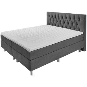 ERWIN M. Boxspringbed Basic Meubelstof, hoofdbord Chesterfield; 180x200x63 cm (BxLxH); antraciet; hard