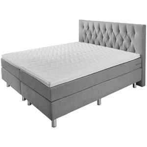 ERWIN M. Hotelbed Standard Meubelstof, hoofdbord Chesterfield; 180x200x58 cm (BxLxH); grijs; medium