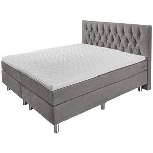 ERWIN M. Boxspringbed Basic Meubelstof, hoofdbord Chesterfield; 200x200x63 cm (BxLxH); taupe; hard