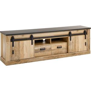 Home affaire Tv-meubel Sherwood modern houtdecor, met schuurdeurbeslag van metaal, breedte 201 cm