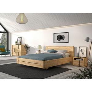 Gami Slaapkamerserie Confidence van grenenhout, met bed, 2x nachtkastjes en kast (4 stuks)
