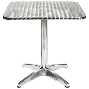 PULSIVA Aluminium tafel Toulon vierkant; 70x70x70 cm (LxBxH); Tafelblad zilver, frame zilver; vierkant