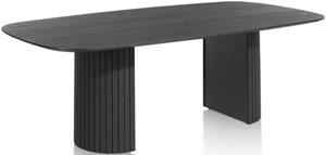 Pavie eetkamertafel - ovaal - 270 x 120 cm. (houten poot) - castle black