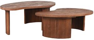 Salontafel Set Timon 100x58x40 cm - Espresso - Mangohout