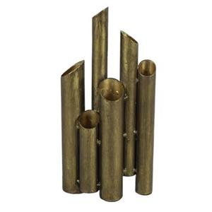 Countryfield Bloemenvaas Flute - metaal|nikkel - goud - 5 x 15 x 30 cm