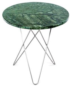 OxDenmarq Bijzettafel Tall Mini O - H50 X Ø50 Cm - RVS Onderstel - Groen Marmer