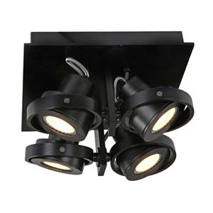 Steinhauer Zwarte Plafondlamp Met Vier Zwarte Spots  Quatro Zwart