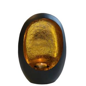CASA DI ELTURO Kandelaar Golden Egg â Zwart|Goud â Large â H 25 cm