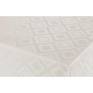 Bellatio Tafelzeil/tafelkleed Damast witte ruiten print x 300 cm -