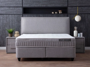 Bedworld Collection Outlet opberg boxspring Naturabedd 140x200 grijs