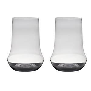 Merkloos Set van 2x stuks transparante luxe grote vaas/vazen van glas 45 x 33 cm -
