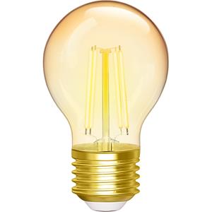 BES LED LED Lamp - Smart LED - Aigi Rixona - Bulb G45 - 4.5W - E27 Fitting - Slimme LED - Wifi LED + Bluetooth - Aanpasbare Kleur - Amber - Glas