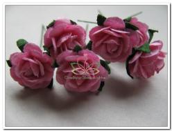Decoflorall Mulberry Roosjes Rose 10-15 mm / 5 stuks Mulberry Roosje