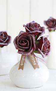 Decoflorall Foamrose Emilia antique Burgundy doos42 foam rose Eleg