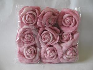 Decoflorall foam Rose Open Dark Pink Gemeleerd 10cm. Zak/9 stuks foam Roos