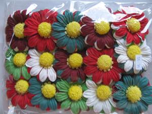 Decoflorall Mulberry Chrysant Christmas mixed +/-65 mm / PAK15 Mulberry Chrysantje