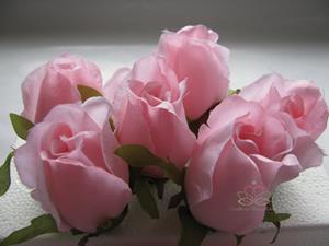 Decoflorall Roosjes 5-6cm. Zijde Best Quality Pink Roze10 st Roos zijdebloem