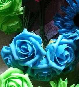 Decoflorall foam Rose Emilia 6cm. Neon Blauw DOOS42 Doos 42