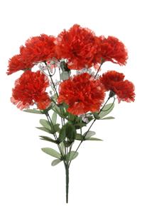 Decoflorall Anjerboeket 9 bloemen rood Anjer Rood zijd