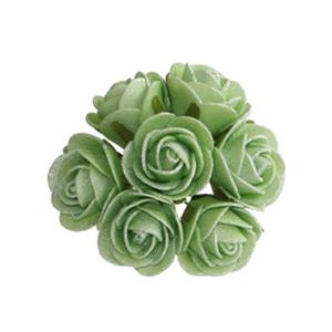 Decoflorall Mini foam roos antique Cool Green 3cm. 84st Parelmoer bloemen