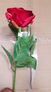 Decoflorall Roos Groot ZIJDE / Tak 60cm. Rood Grote roos