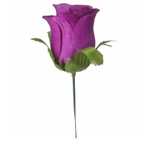 Decoflorall Actie ZijderoosPurple voor Corsage en Boeket op draad / stuk Purper, purple rozen
