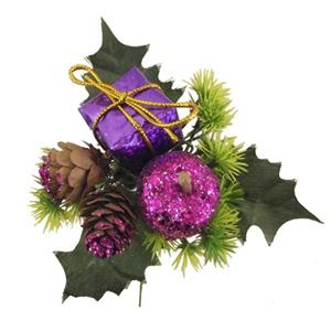 Decoflorall Kerstbijsteker Paars Appel, cadeautje en dennenappeltjes / DOOS 72 Kerstbijsteker