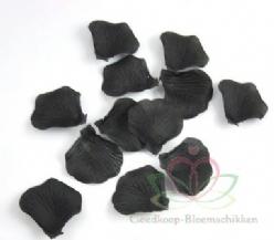 Decoflorall Blad zijde blaadjes zwarte rozenblaadjes / pakje200 Blad zijde blaadjes zwart