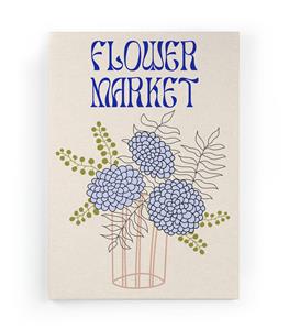 Wanddecoratie Flower Market Blue |