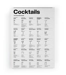 Wanddecoratie Cocktails black-white |