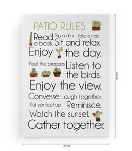 Wanddecoratie Patio Rules |