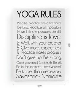 Wanddecoratie Yoga Rules |